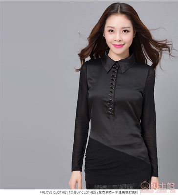 【愛衣買衣2016年秋裝新款女裝上衣中長款網(wǎng)紗長袖打底衫廠家批發(fā)6030】廣州市番禺區(qū)正禧服裝廠 - 產(chǎn)品庫