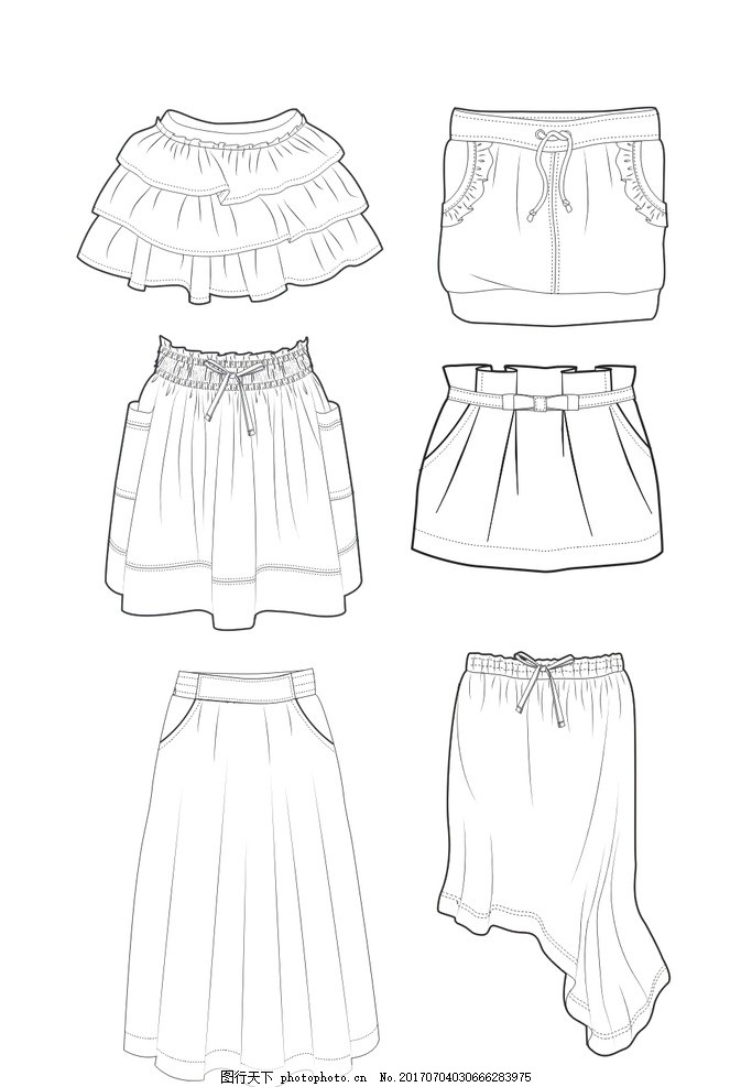 服裝矢量圖線稿