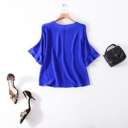 施悅名中袖寬松純色真絲T恤衫 2018夏季氣質(zhì)精品女裝